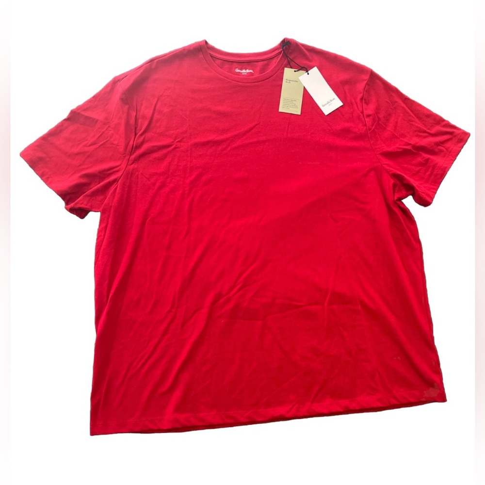 Men’s Big & Tall Crew Neck Red 2XL Short Sleeve T-Shirt Extremely Soft NWT